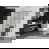 Mexen Kioto+ shower screen with shelf Walk-in 110 x 200 cm, black pattern, white - 800-110-121-20-77
