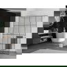 Mexen Kioto+ Walk-in Shower Wall with Shelf 130 x 200 cm, Black Pattern, White - 800-130-121-20-77