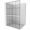 Mexen Kioto+ Shower Wall with Walk-in Shelf 140 x 200 cm, Black Pattern, White - 800-140-121-20-77