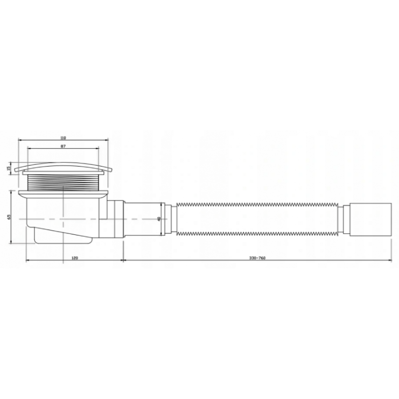 Mexen shower tray siphon with sediment trap, black - 49000-70