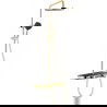 Mexen Axis exposed shower set with rain shower and faucet, gold/black - 78112-75