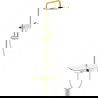 Mexen Exxo exposed shower set with rain shower and mixer, gold/white - 78113-25