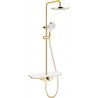 Mexen Exxo surface-mounted shower set with rain shower head and faucet, gold/white - 78113-25