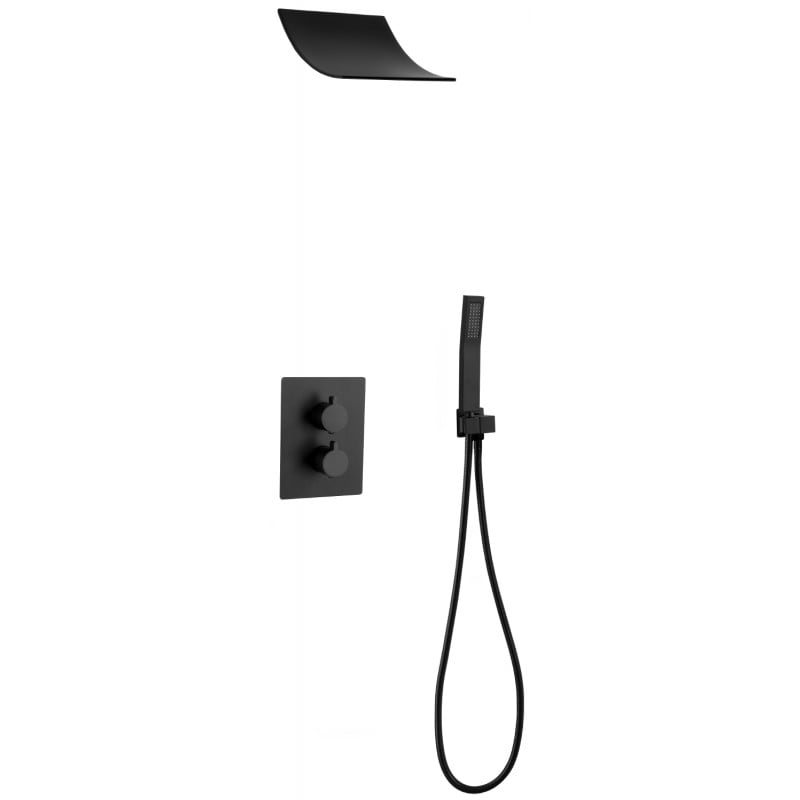 Mexen Salto concealed shower set, black - 7604-02-70