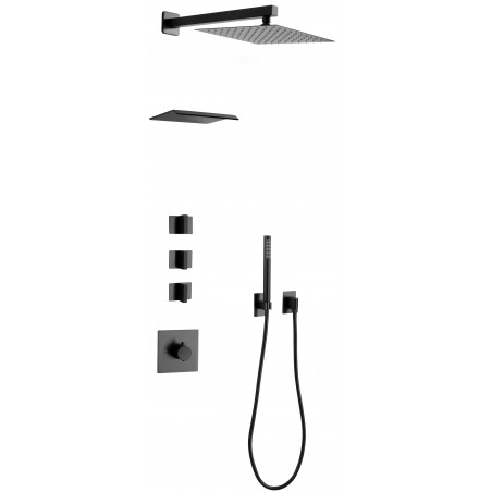 Mexen Boka concealed shower set, black - 7603-03-70