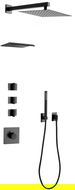 Mexen Boka concealed shower set, black - 7603-03-70