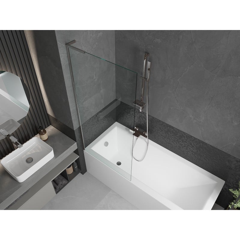 Mexen Next L Bath Screen 1-Panel 80 x 150 cm, Clear, Chrome - 895-080-000-03-00-01