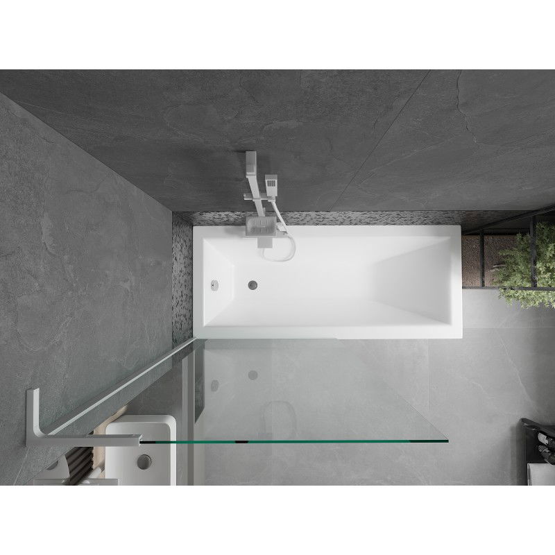 Mexen Next L bathtub wall 1-wing 90 x 150 cm, transparent, white - 895-090-000-03-00-20