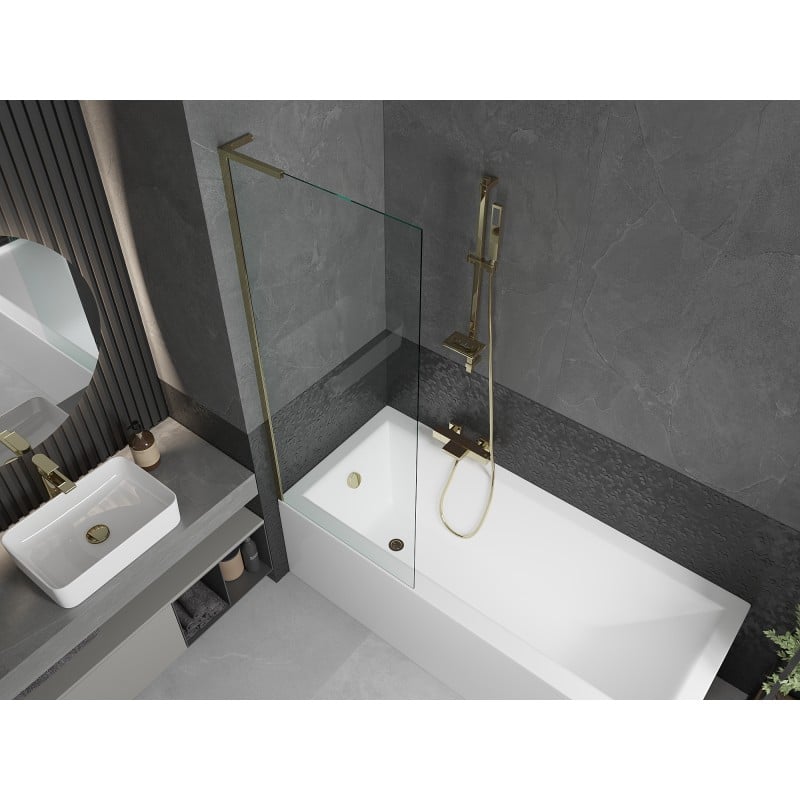 Mexen Next L Bath Screen 1-wing 70 x 150 cm, transparent, gold - 895-070-000-03-00-50