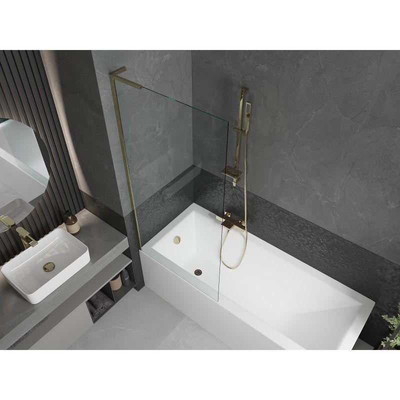 Mexen Next L 1-panel shower screen 80 x 150 cm, transparent, gold - 895-080-000-03-00-50