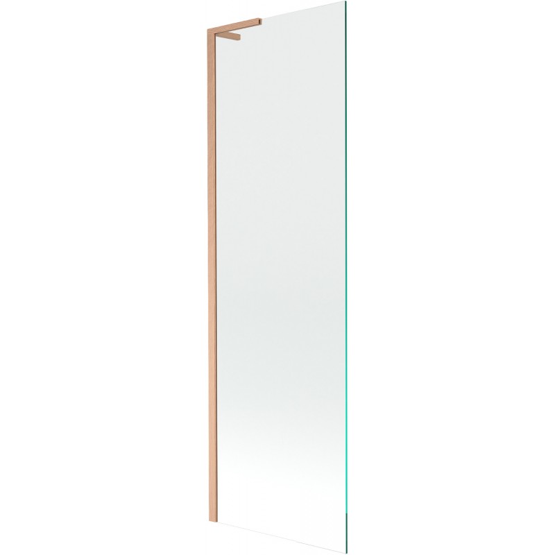 Mexen Next L Bathtub Screen 1-Panel 60 x 150 cm, Transparent, Brushed Copper - 895-060-000-03-00-65