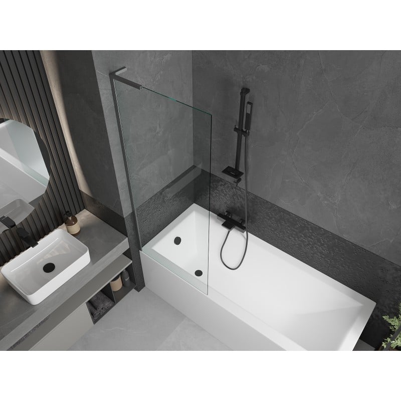 Mexen Next L Bath Screen 1-Panel 70 x 150 cm, Transparent, Brushed Gun Gray - 895-070-000-03-00-66