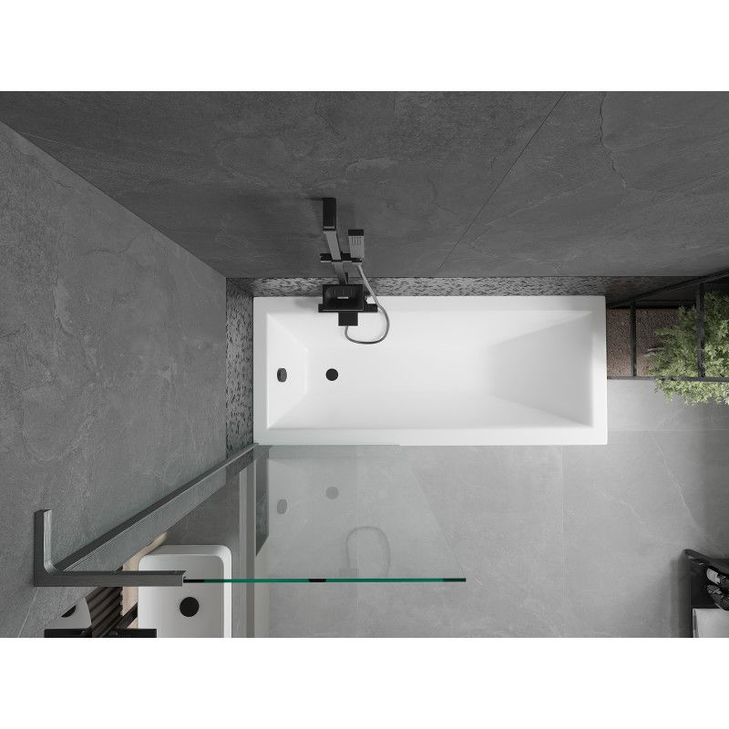 Mexen Next L Bath Screen 1-Panel 70 x 150 cm, Transparent, Brushed Gun Gray - 895-070-000-03-00-66