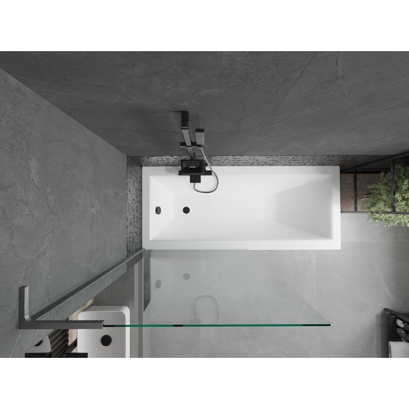 Mexen Next L 1-wing bath screen 90 x 150 cm, transparent, brushed gun gray - 895-090-000-03-00-66