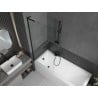 Mexen Next L Bathtub Screen 1-Panel 80 x 150 cm, Transparent, Black - 895-080-000-03-00-70