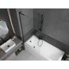 Mexen Next L bathtub screen single-panel 90 x 150 cm, transparent, black - 895-090-000-03-00-70