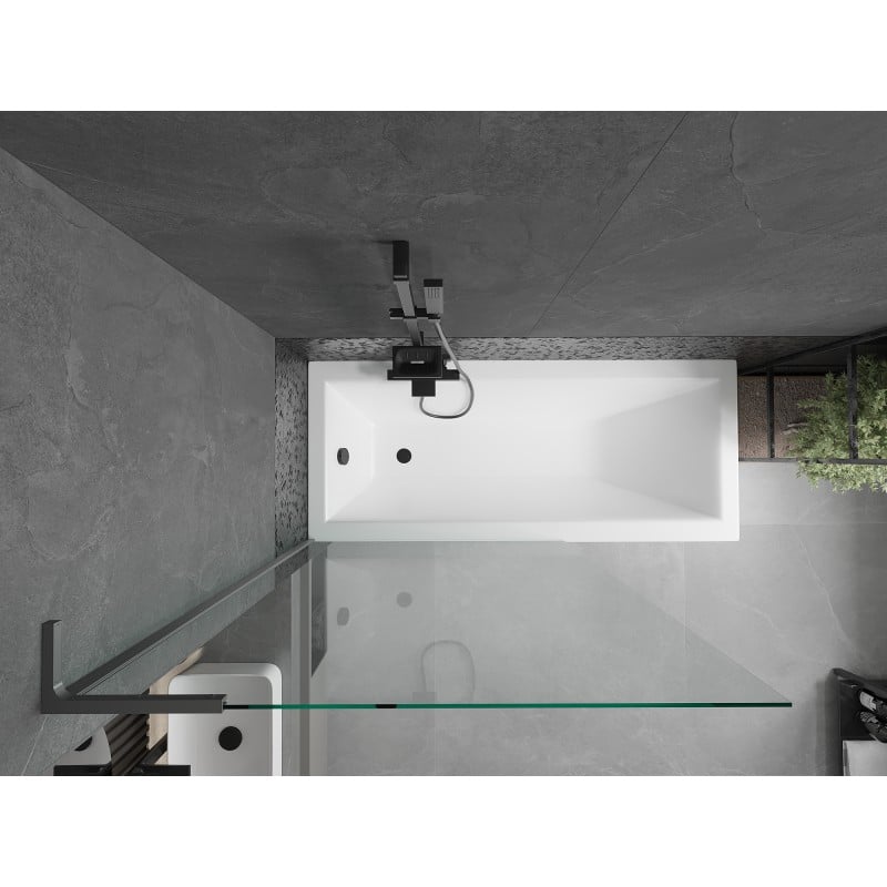 Mexen Next L Bath Screen 1-Panel 100 x 150 cm, Transparent, Gun Metal - 895-100-000-03-00-95