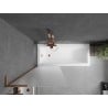 Mexen Next L bathtub screen 1-wing 70 x 150 cm, frosted, rose gold - 895-070-000-03-30-60