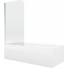 Mexen Vega rectangular bathtub 150 x 70 cm with casing and 1-wing screen 75 cm, transparent, chrome - 550115070X9007510100
