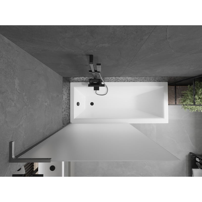 Mexen Next L 1-panel bath screen 100 x 150 cm, frosted, brushed gun gray - 895-100-000-03-30-66