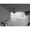 Mexen Next L bath screen 1-wing 60 x 150 cm, frost, black - 895-060-000-03-30-70