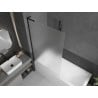 Mexen Next L single-panel bath screen 100 x 150 cm, frost, black - 895-100-000-03-30-70