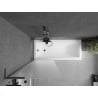 Mexen Next L Bathtub Screen 1-Panel 70 x 150 cm, Frosted, Gun Metal - 895-070-000-03-30-95