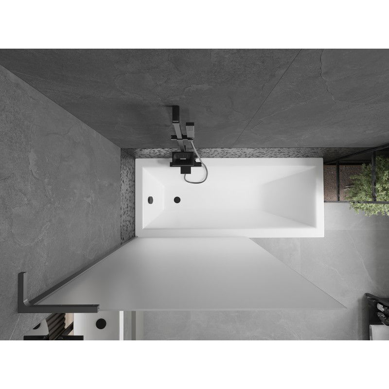 Mexen Next L Bathtub Screen 1-wing 100 x 150 cm, Frost, Gun Metal - 895-100-000-03-30-95