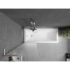 Mexen Next L Bathtub Screen 1-Panel 60 x 150 cm, Frosted, Brushed Nickel - 895-060-000-03-30-97