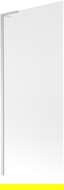 Mexen Next L Bathtub Screen 1-Panel 80 x 150 cm, Frosted, Brushed Nickel - 895-080-000-03-30-97