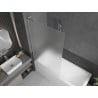 Mexen Next L Bath Screen 1-Panel 100 x 150 cm, Frosted, Brushed Nickel - 895-100-000-03-30-97