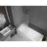 Mexen Next L Bathtub Screen 1-Panel 90 x 150 cm, Frost, Brushed Nickel - 895-090-000-03-30-97