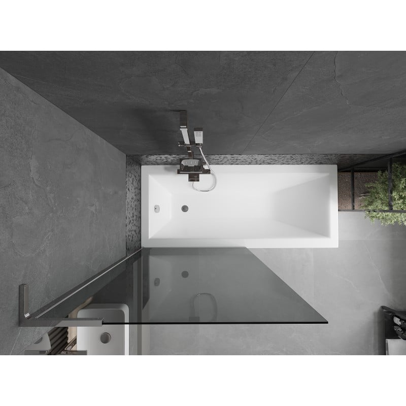 Mexen Next L Bath Screen 1-Panel 90 x 150 cm, Graphite, Chrome - 895-090-000-03-40-01