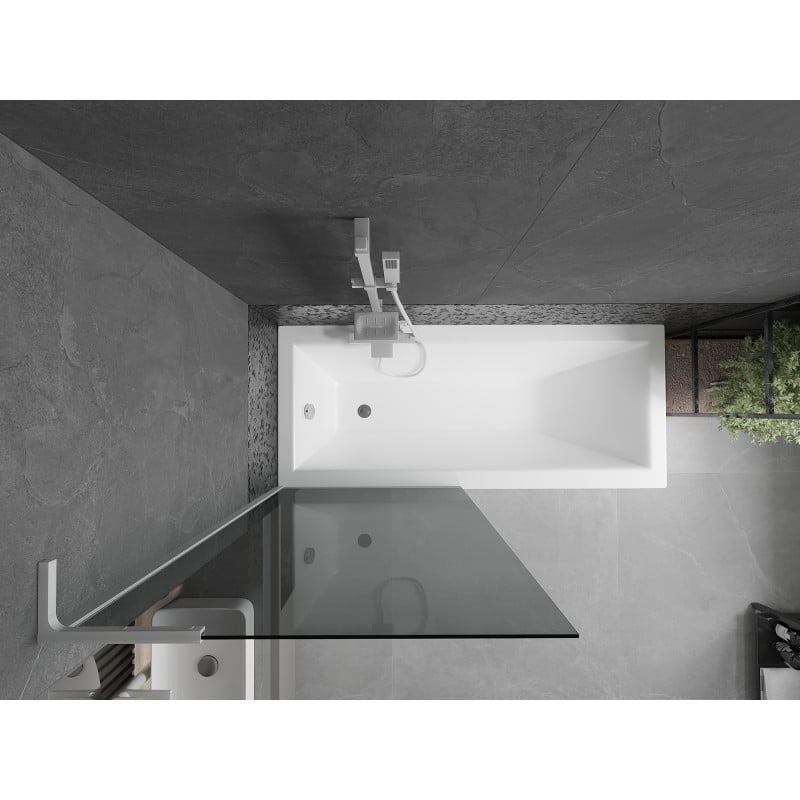 Mexen Next L 1-wing bath screen 80 x 150 cm, graphite, white - 895-080-000-03-40-20