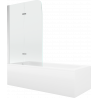 Mexen Vega rectangular bathtub 150 x 70 cm with enclosure and 2-wing screen 80 cm, transparent, chrome - 550115070X9008020100