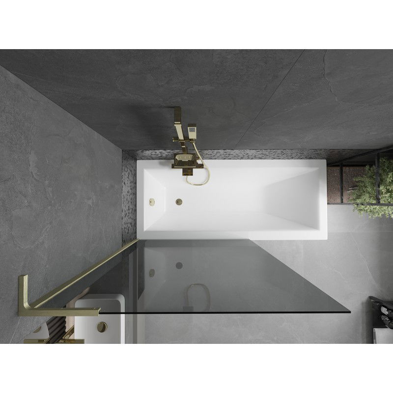 Mexen Next L bathtub screen 1-wing 100 x 150 cm, graphite, brushed gold - 895-100-000-03-40-55