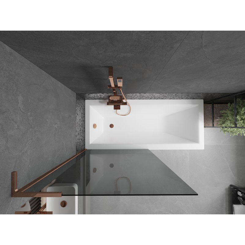 Mexen Next L Bath Screen 1-Panel 90 x 150 cm, Graphite, Rose Gold - 895-090-000-03-40-60