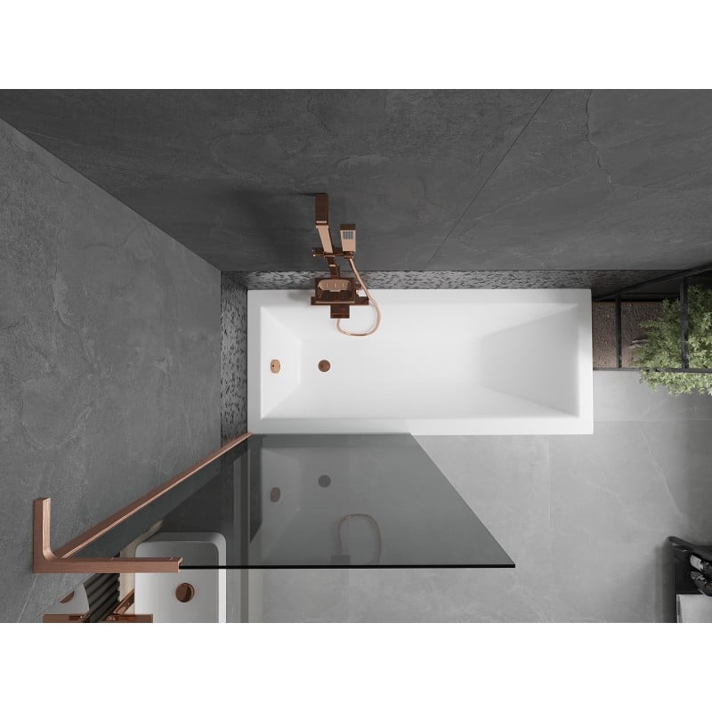 Mexen Next L Bath Screen 1-Panel 80 x 150 cm, Graphite, Brushed Copper - 895-080-000-03-40-65