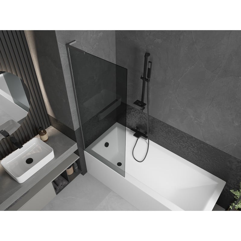 Mexen Next L Shower Screen 1-wing 70 x 150 cm, Graphite, Brushed Gun Gray - 895-070-000-03-40-66