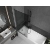 Mexen Next L 1-Wing Bathtub Screen 80 x 150 cm, Graphite, Brushed Gun Gray - 895-080-000-03-40-66