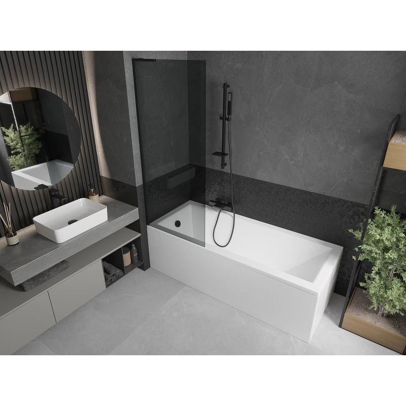 Mexen Next L Bathtub Screen 1-Panel 70 x 150 cm, Graphite, Black - 895-070-000-03-40-70