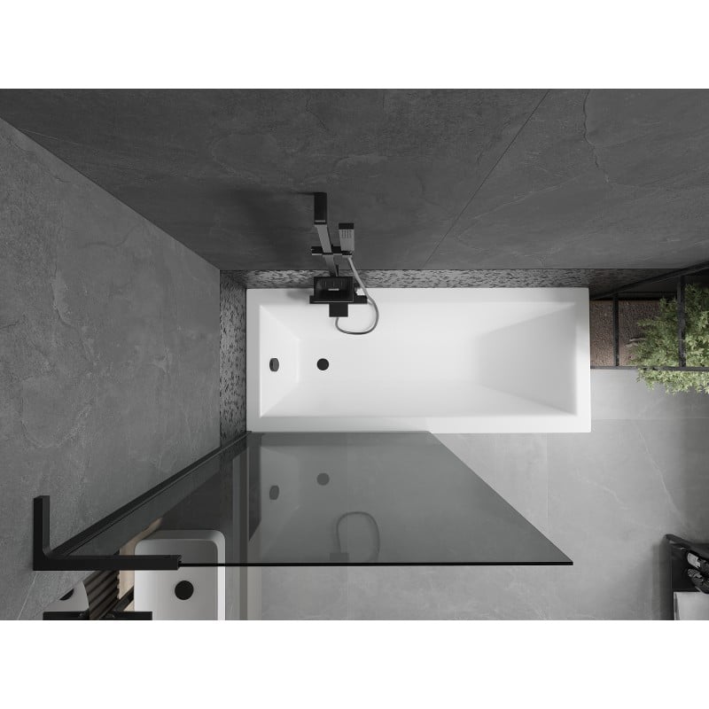 Mexen Next L bath screen 1-wing 90 x 150 cm, graphite, black - 895-090-000-03-40-70