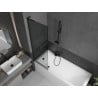 Mexen Next L Bathtub Screen, 1-Panel, 60 x 150 cm, Graphite, Black - 895-060-000-03-40-70