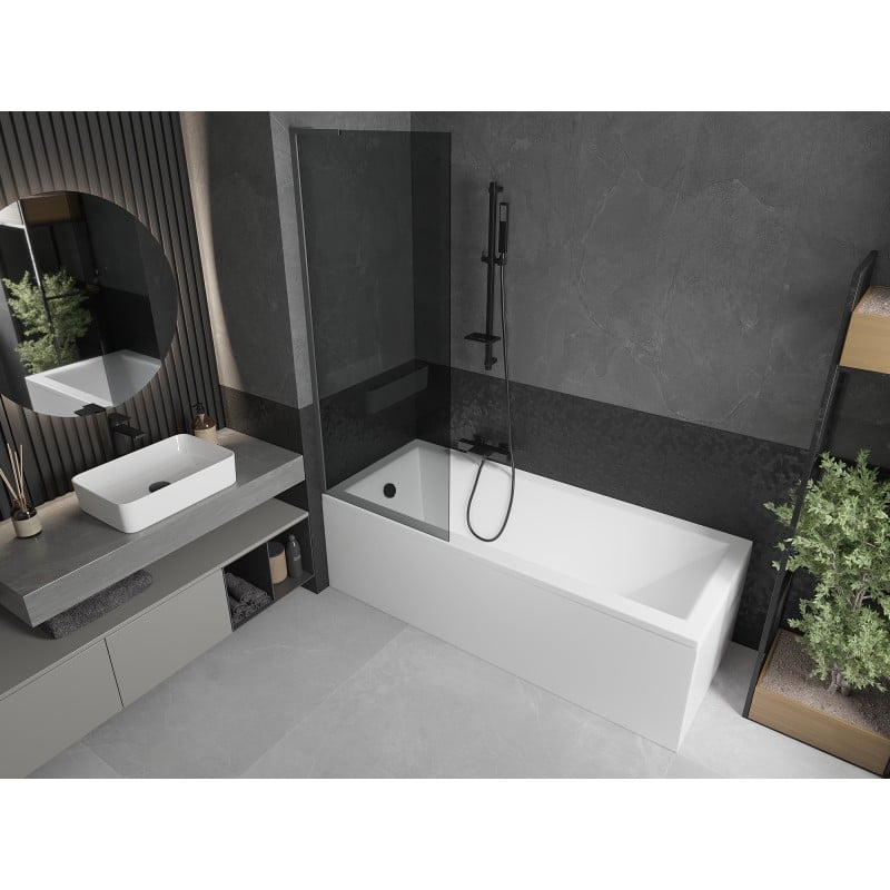 Mexen Next L single-panel bath screen 70 x 150 cm, graphite, gun metal - 895-070-000-03-40-95