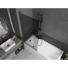 Mexen Next L Bathtub Screen 1-Panel 80 x 150 cm, Graphite, Gun Metal - 895-080-000-03-40-95
