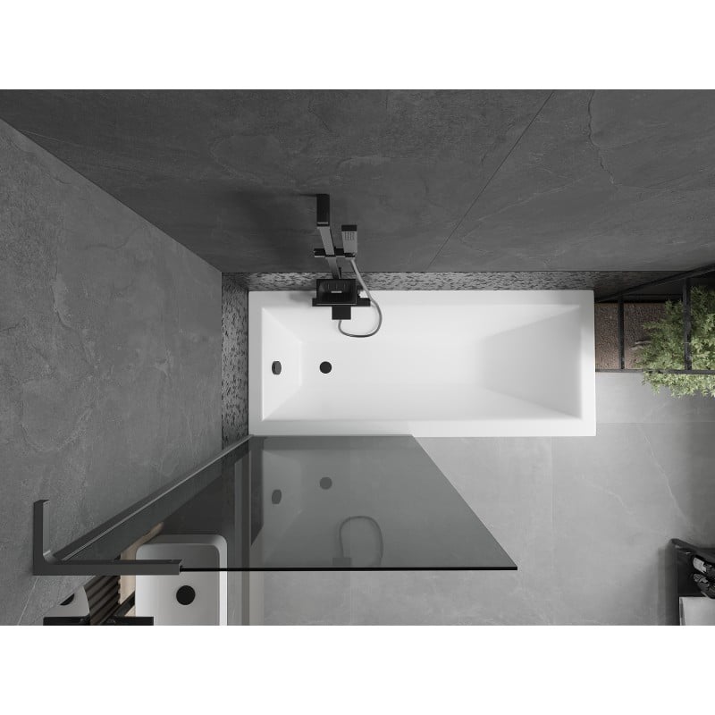 Mexen Next L Bath Screen 1-Panel 80 x 150 cm, Graphite, Gun Metal - 895-080-000-03-40-95