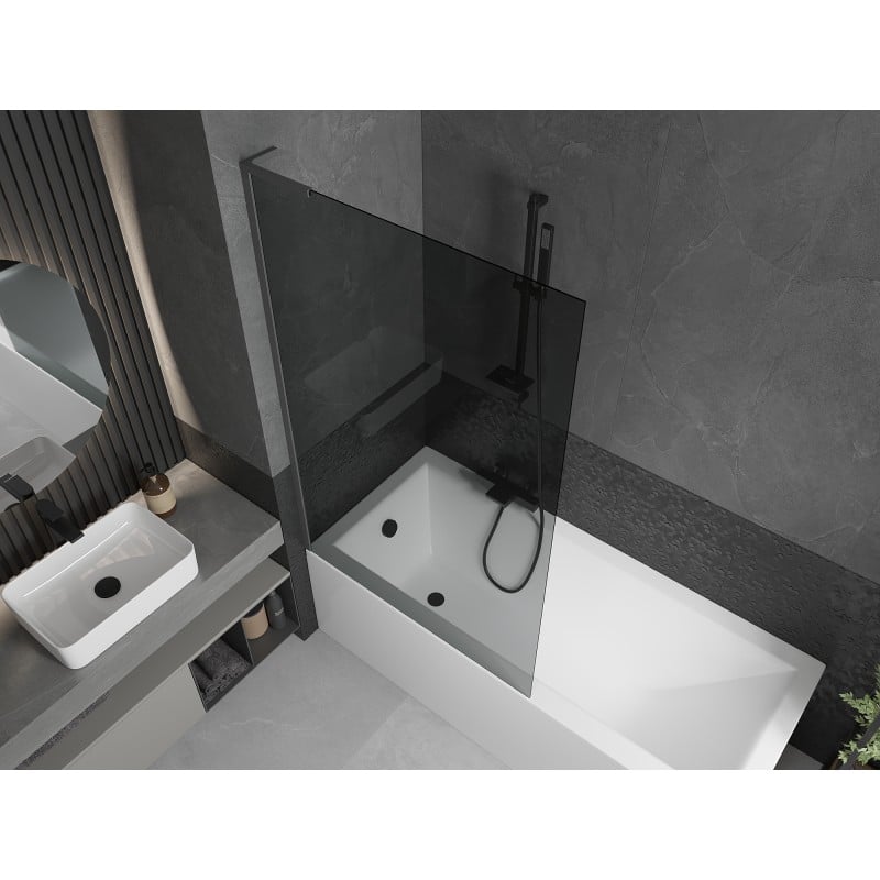 Mexen Next L 1-wing bath screen 100 x 150 cm, graphite, gun metal - 895-100-000-03-40-95