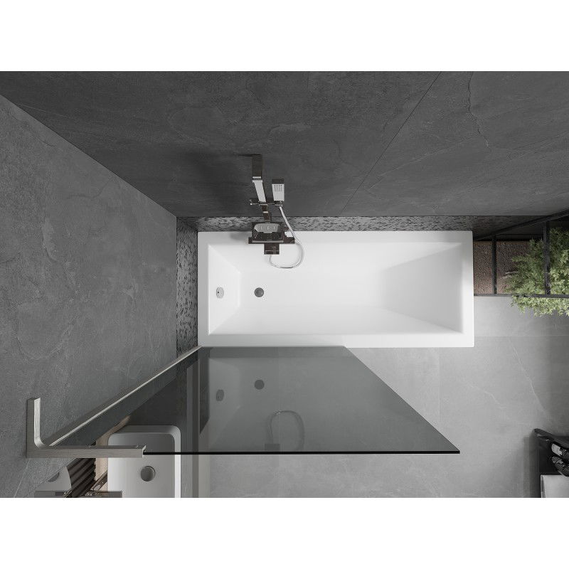 Mexen Next L 1-wing bath screen 90 x 150 cm, graphite, brushed nickel - 895-090-000-03-40-97