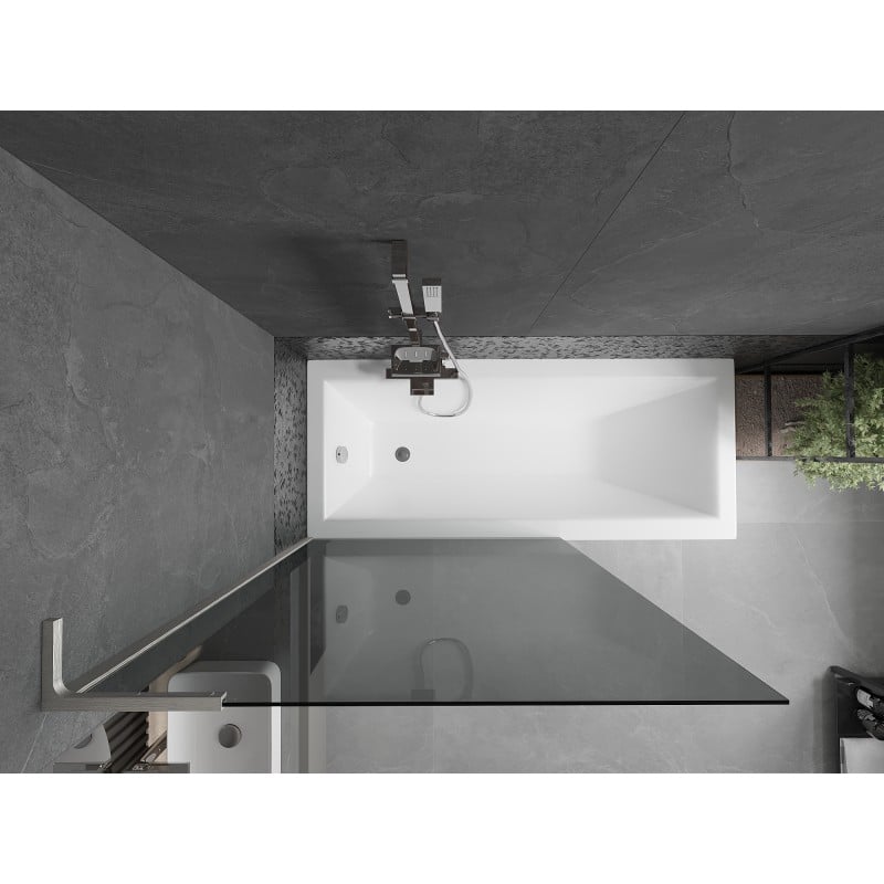 Mexen Next L Bath Screen 1-wing 100 x 150 cm, Graphite, Brushed Nickel - 895-100-000-03-40-97