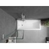 Mexen Next L Bath Screen 1-Panel 50 x 150 cm, Black Pattern, White - 895-050-000-03-70-20